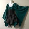 Amxleh Women's Halloween Costume, Medieval Gothic Renaissance Dress with Trumpet Sleeves and Tie Waist view 2
