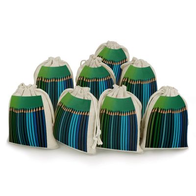 NONHAI 8-Pack Cotton Drawstring Bags, Small Muslin Storage Pouches