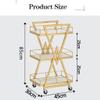 3-Tier Metal Rolling Cart with Storage Drawer, Black view 4