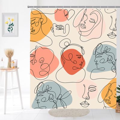 Beige Girl Orange Shower Curtain 180 x 180 cm