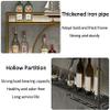Modern Wall-Mounted Wine Rack with Hanging Glass Holder view 3