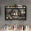 Modern Wall-Mounted Wine Rack with Hanging Glass Holder view 4