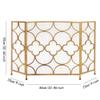 NZPOST 3-Panel Fireplace Screen with Mesh, Wrought-Iron Fire Guard for Indoor and Outdoor Use view 2