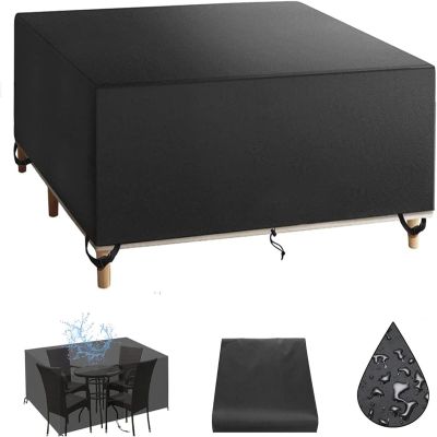 Patio Furniture Cover 200 x 200 x 135 cm, Waterproof, Winter-Ready, 600D Oxford PVC-Coated, Rectangular, Black