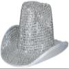 FIESTAS GUIRCA Shiny Silver Cowboy Hat for Adults view 3