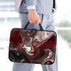 Slim 15-Inch Laptop Sleeve with Handle and Zipper, Red Marble view 3