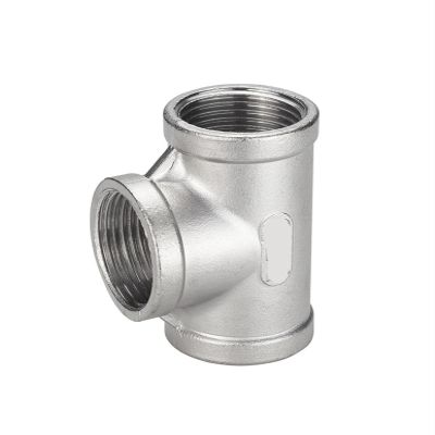 201 Stainless Steel Female-Thread Equal-Diameter Tee Fitting, Plumbing Accessory