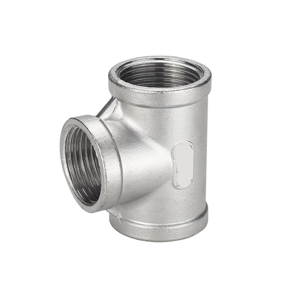 201 Stainless Steel Female-Thread Equal-Diameter Tee Fitting, Plumbing Accessory