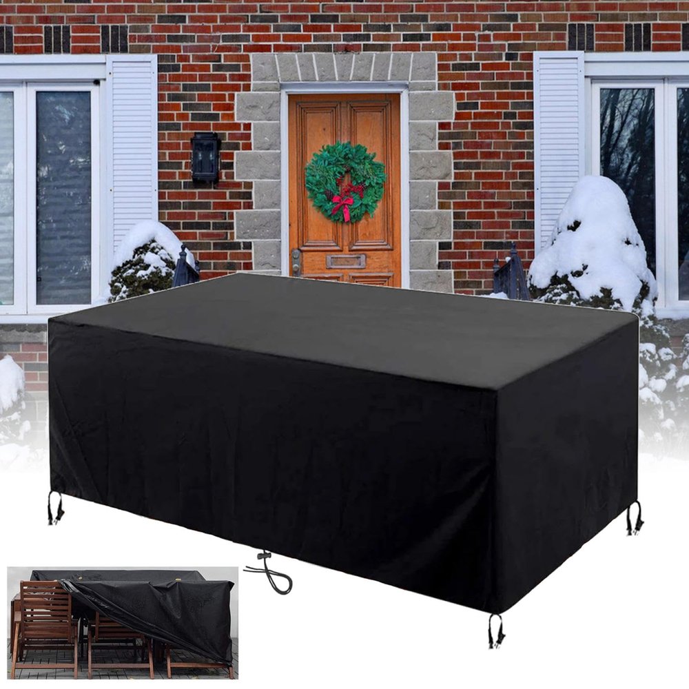 HNKDKJ Waterproof Outdoor Furniture Cover 165 x 85 x 45 cm, Black, 420D Oxford Fabric