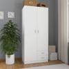 Willood Wardrobe White Engineered Wood 80 x 52 x 180 cm view 2