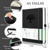 7CDXD 2-Pack A5 Hardcover Journals with Pens, Green & Black view 2