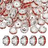 PATIKIL 200 Pcs 12mm Wavy Rhinestone Spacer Beads, Red Metal Beads for DIY Jewelry Making view 1