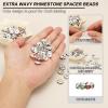 PATIKIL 200 Pcs 12mm Wavy Rhinestone Spacer Beads, Red Metal Beads for DIY Jewelry Making view 3