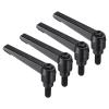 sourcing map Clamp Lever Handles, M8 x 15 mm, Black Oxide Carbon Steel, Black, 4-Piece view 1