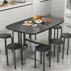 Folding Wooden Dining Table with Drop Leaves and Casters for Small Kitchens view 3