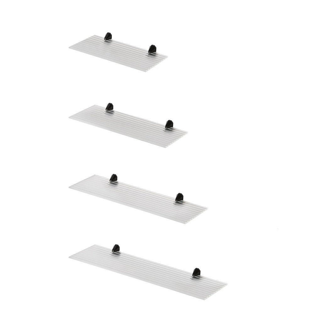 HOOZ Glass Wall Shelf, 30–100 cm, 6 mm Tempered Safety Glass