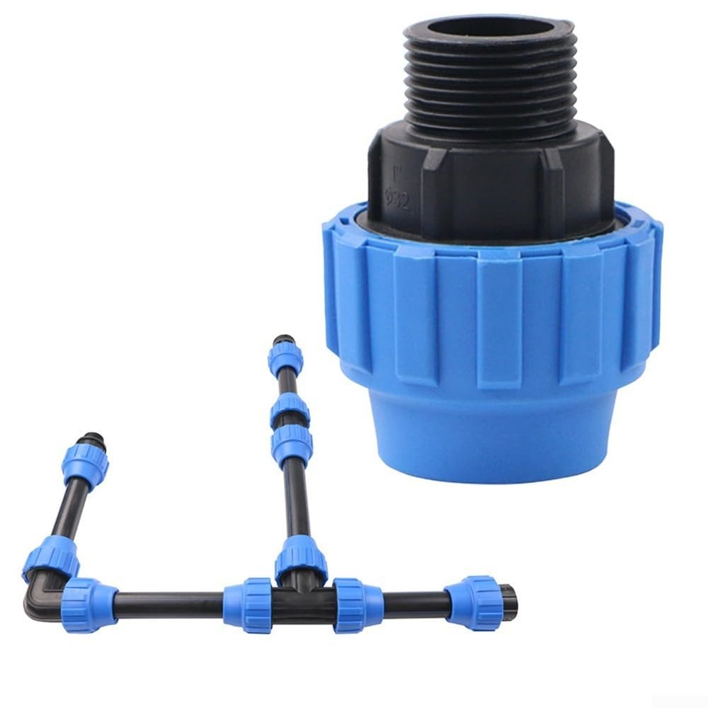 PE Pipe Plug Adapter, Secure Clamp Connector for Drinking Water (25 mm x 3/4 in.)