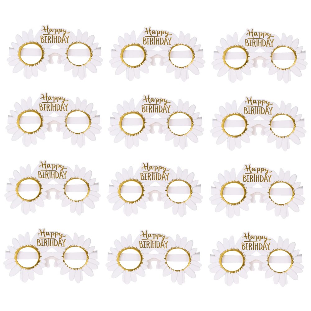 Chrysanthemum-Shaped Paper Party Glasses, 12-Piece Set