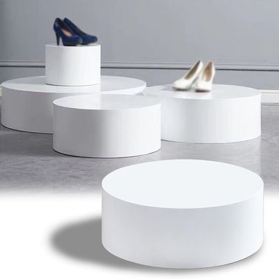 White Round Display Pedestal, 80 x 10 cm