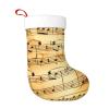 DNBCLEZK Christmas Stocking with Music Note Print, 45 cm, Plush, Black, One Size view 1
