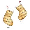 DNBCLEZK Christmas Stocking with Music Note Print, 45 cm, Plush, Black, One Size view 3