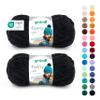 Gründl Funny uni Chenille Yarn, 2 × 100 g, Black view 1
