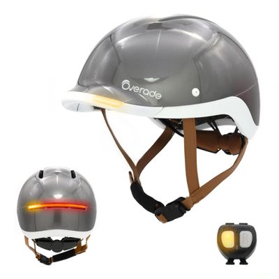 Life Bike Helmet for Bicycles and Scooters with Front and Rear Lighting, Turn Signals, One Size (Pearl Grey)