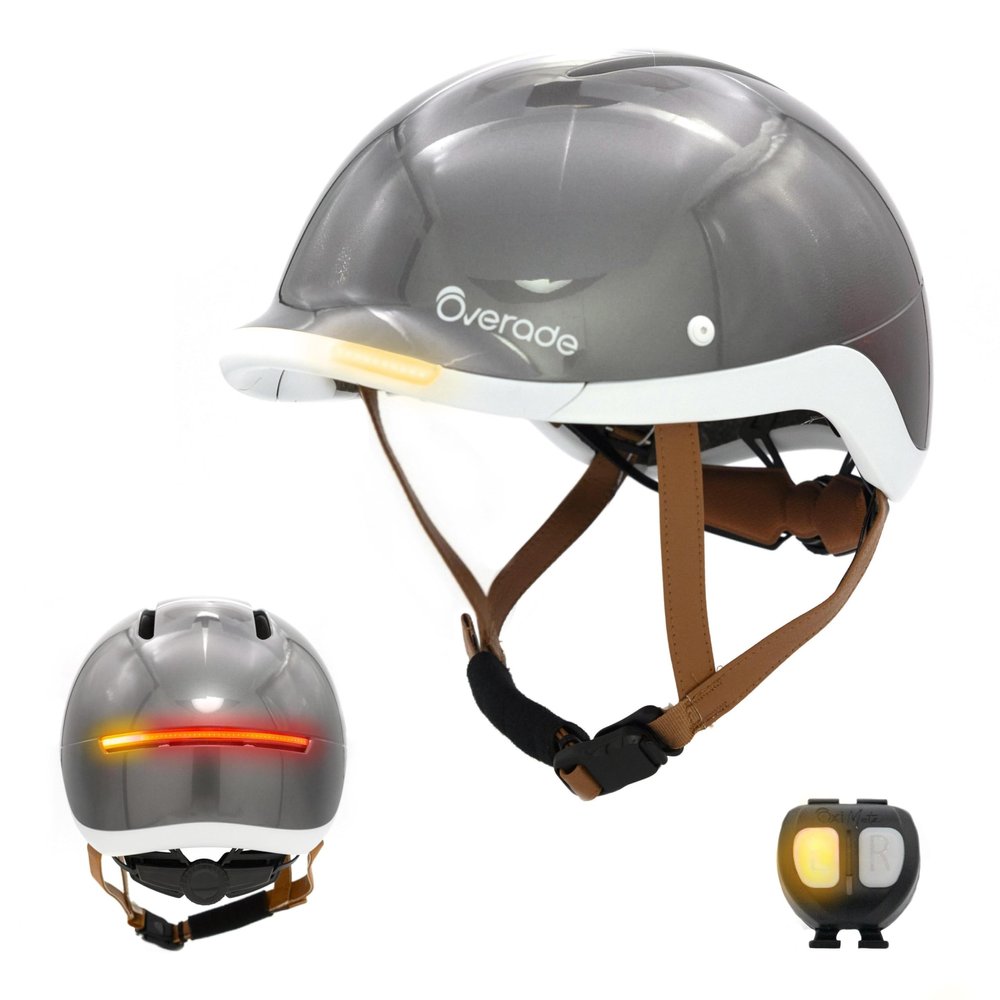 Life Bike Helmet for Bicycles and Scooters with Front and Rear Lighting, Turn Signals, One Size (Pearl Grey)