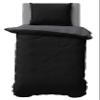 one-home Brushed Cotton Winter Bedding Set, Black, 135 x 200 cm view 1