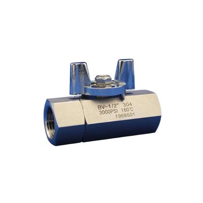 Stainless Steel High-Pressure Ball Valve, 3000 psi