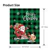 fifbird Christmas Throw Blanket for Adults, Green Plaid with Reindeer and Santa view 2