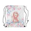 Loussiesd Cartoon Lion Drawstring Gym Bag, 30 x 40 cm, Safari Floral Butterfly Print view 2