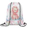 Loussiesd Cartoon Lion Drawstring Gym Bag, 30 x 40 cm, Safari Floral Butterfly Print view 3