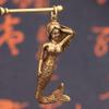 QQYDZSW Small Cute Retro Brass Desktop Decor Statue, Copper Doll Pendant Keychain view 3