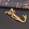 QQYDZSW Small Cute Retro Brass Desktop Decor Statue, Copper Doll Pendant Keychain view 4
