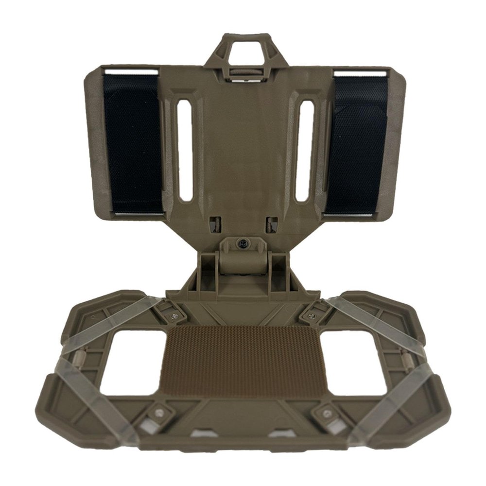 Chest Phone Holder, Vest Phone Holder, Foldable Navigation Board, Hunting Chest Rig Phone Pouch, Charming Plate Carrier Phone Holder for Outdoor Activities, Khaki
