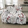 Personalized Cartoon Dog Paw Print Blanket, Soft Flannel Throw, 127 x 152.4 cm view 2