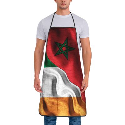Morocco, Moroccan, Ireland & Zimbabwe Flag Apron for Women and Men