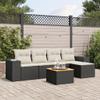 LAPOOH 6-Piece Garden Sofa Set with Cushions, Black PE Rattan - 3225419 view 1