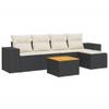 LAPOOH 6-Piece Garden Sofa Set with Cushions, Black PE Rattan - 3225419 view 2