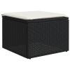 LAPOOH 6-Piece Garden Sofa Set with Cushions, Black PE Rattan - 3225419 view 4