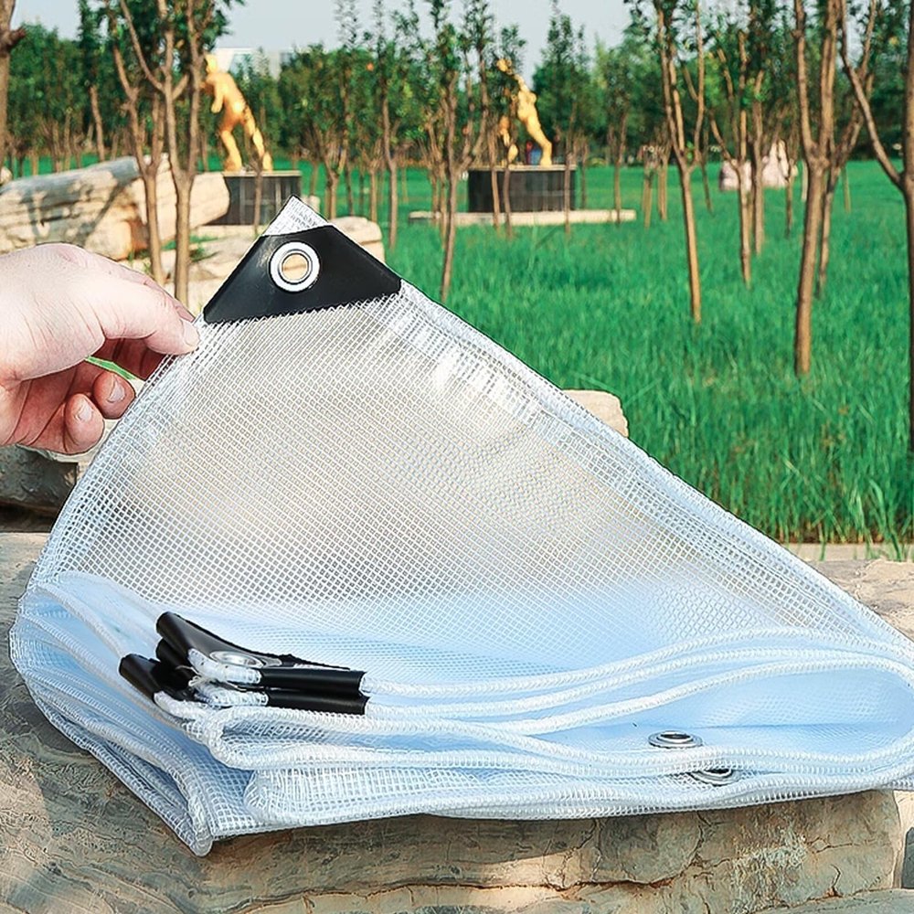 PIPRE 1 x 2.9 m Transparent Waterproof Outdoor Tarp with Grommets