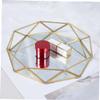 Gold-Tone Geometric Mirror Tray, Glass and Iron view 4