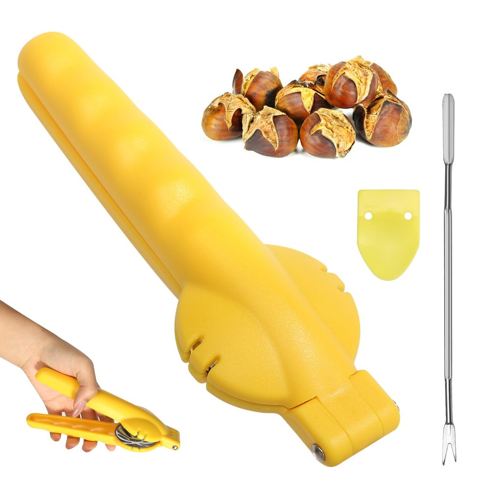 YGKYMVW Chestnut Cutter and Nut Opener, Yellow