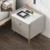 GXXINGIN Small Gray Nightstand with 2 Drawers view 3