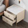 GXXINGIN Small Gray Nightstand with 2 Drawers view 4