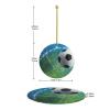 Personalized Round Ceramic Christmas Tree Ornament with Sports Ball Prints view 4
