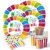 Kaseryao Rainbow Children's Birthday Party Tableware Set for 10 Guests view 1