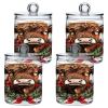 JUMBEAR Q-Tip Apothecary Jars with Christmas Highland Cow Design, 2-Pack view 2