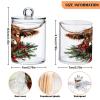 JUMBEAR Q-Tip Apothecary Jars with Christmas Highland Cow Design, 2-Pack view 3
